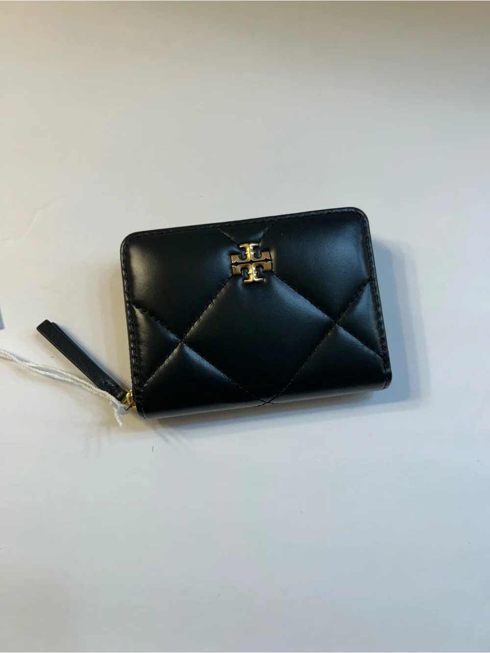 NWT Tory Burch Small Kira Diamond Quilt Leather Zip Around Wallet